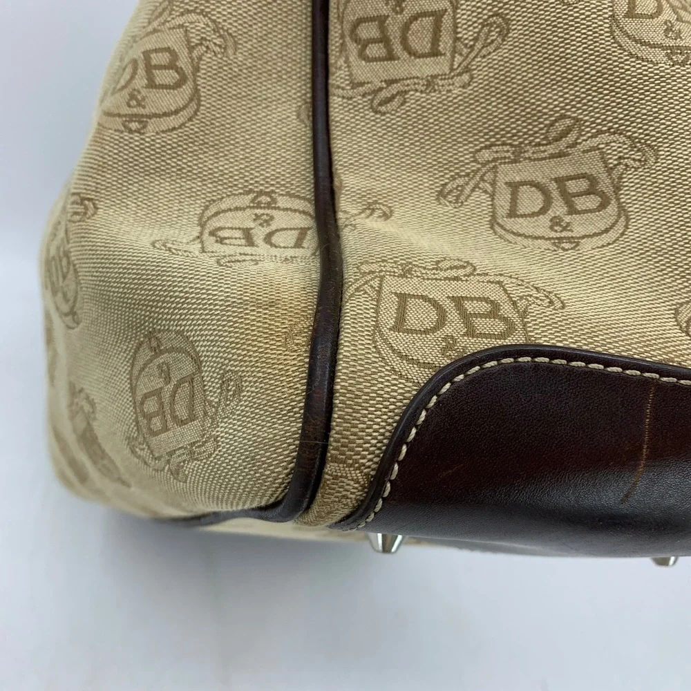 Y2K Dooney Bourke Signature DB Monogram Double Handle Tote Satchel Luxury Purse